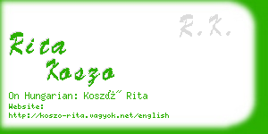 rita koszo business card